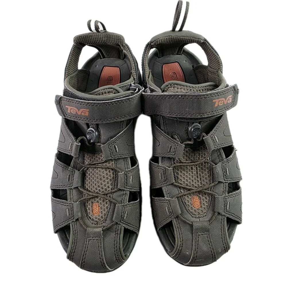 TEVA Men Shoe Dozer 4154 Brown Hiking Fishing Closed Toe Sandals Size 8